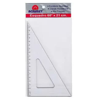 Esquadro 21x60 plástico cristal