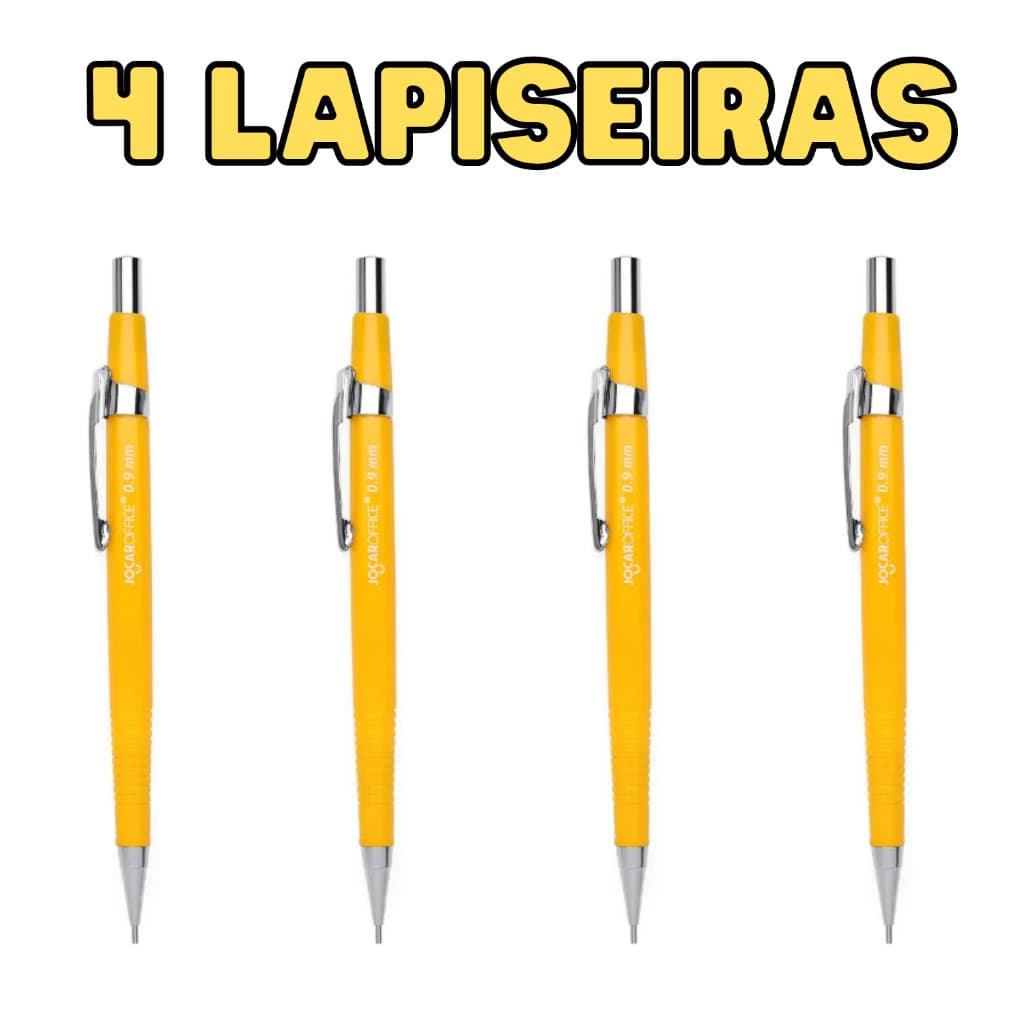 Lapiseira Técnica Triangular 0.9 Jocar Office-KIT COM 4 UNIDADES papelaria