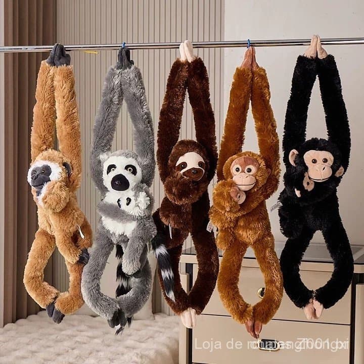30/50cm Brinquedos de Pelúcia Criativos de Animais Pendurados Macaco Realista Preguiça Orangotango Boneca Quente Pai-Fil