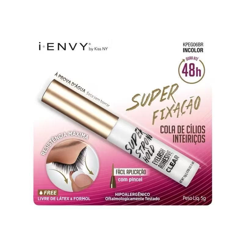 Cola Incolor para Cílios Com Pincel 48hrs Super Fixação Kiss New York  5g