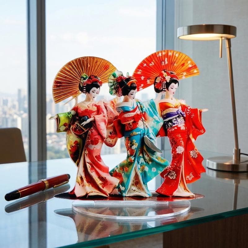 Estátua De Acrílico Leve De Gueixa Japonesa Tradicional , Ornamento De Escritório Ou Decoração De Festa Tem