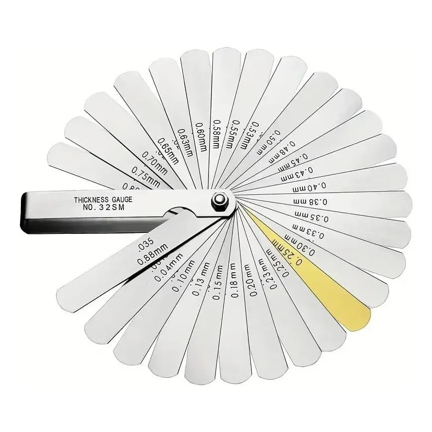 Calibrador De Folga Mecânico 0,04mm A0,88 Mm 32 Lâminas