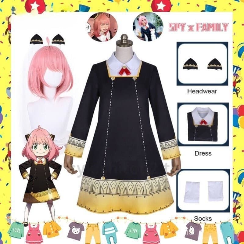 2026 Fantasia de Cosplay SPY x FAMILY, roupas femininas Anya Fujie, fantasias e chapéus para meninas, fantasia de prince
