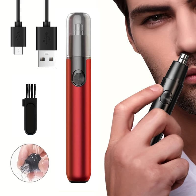 Aparador Elétrico de Pelos do Nariz e Orelha para Homens, Carregamento USB, Aparador Portátil de Pelos do Nariz para Hom