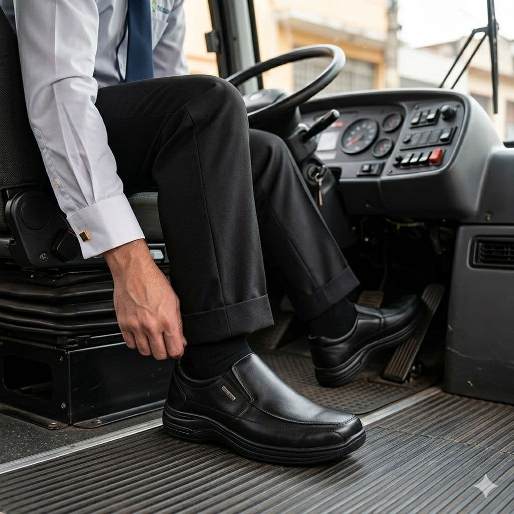 Sapato Social Masculino Confortável Slip On Antiderrapante Casual Trabalho Elegante Leve Garçom