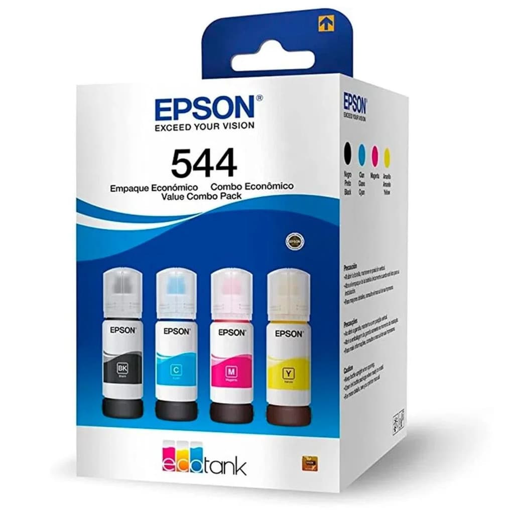 Kit Com 4 Refis De Tinta T544 Preto E Color T544520-4p