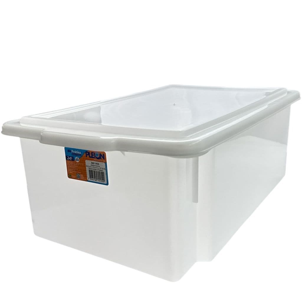 CAIXA ORGANIZADORA COM TAMPA 24,5L +BRINDE MULTIUSO RESISTENTE PRÁTICA 33,6X18,4X53,3CM