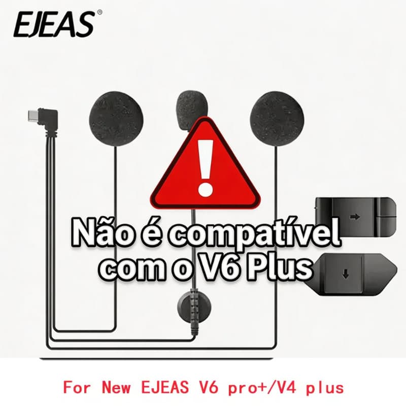 (Específico do dispositivo) Para EJEAS V6 Pro ,EJEAS V4 Plus Capacete Da Motocicleta Interfone Fone De Ouvido Com