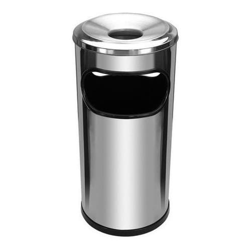 Cinzeiro Lixeira Em Aço Inox Com Aro Em Aluminio c2a