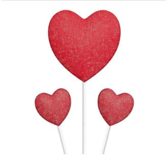 VELA DE CORAÇÃO VERMELHO C/ 1 UN VELA DE ANIVERSÁRIO CORAÇÃO