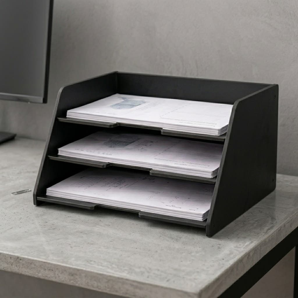 Organizador de Documentos Horizontal A4 em MDF 3 Divisórias - Escolha sua cor
