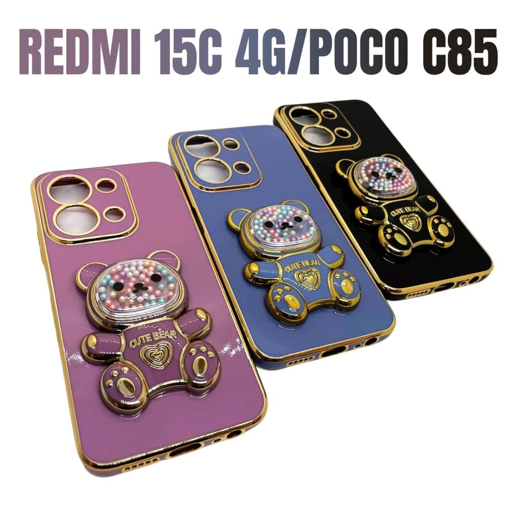 Capa Capinha de celular compatível com Redmi 15C 4G e Poco C85 Ursinho Bear