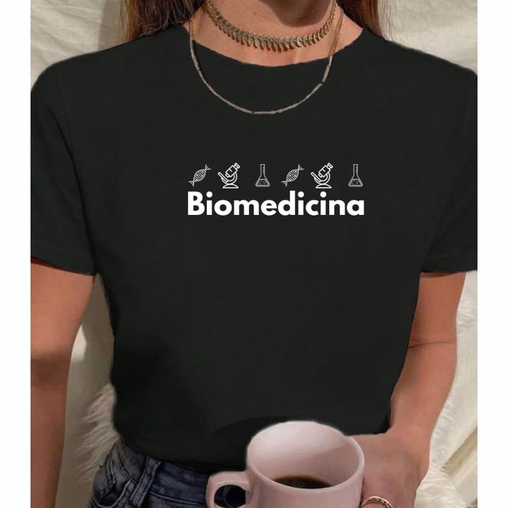 Camiseta  Blusa T Shirt Feminina Biomedicina 100% Algodão Estampada Biomédica Infinity