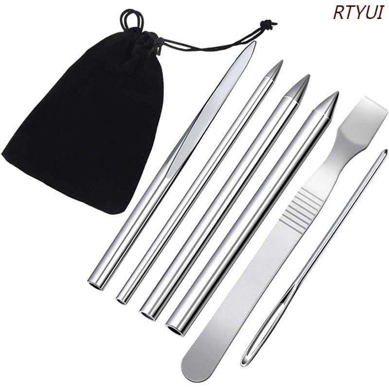 Novo Conjunto De Costura De Aço Inoxidável Guarda-Chuva Corda Agulha Pulseira Achatador Agulhas Tricô DIY Acessórios Jói