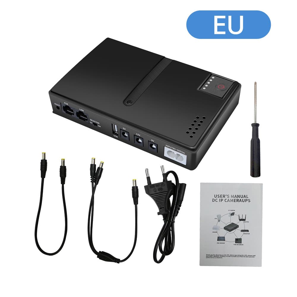 Mini Nobreak Ups 20w Usb Tipo-c Poe Roteador Fonte Backup
