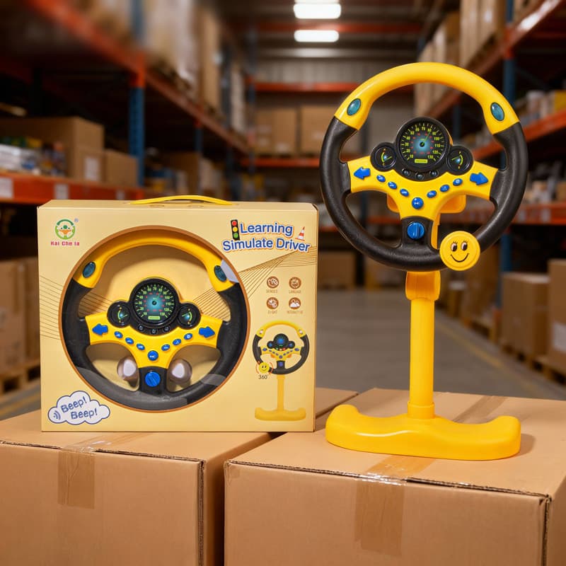 Brinquedo De Carro De Simulação Infantil Com Volante-Bebê Música Leve Para Educação
