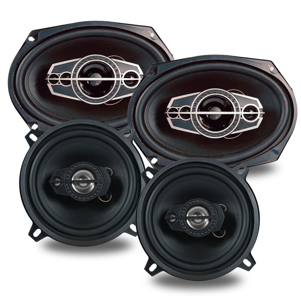 Kit Fácil Alto Falantes 6x9 320w + 5 Pol 200w Rms Triaxial 4 Vias Som Automotivo Cor Preto M7