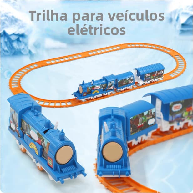 Trenzinho Infantil com Luz e Som Musical – Trem de Brinquedo Interativo para Menino e Menina