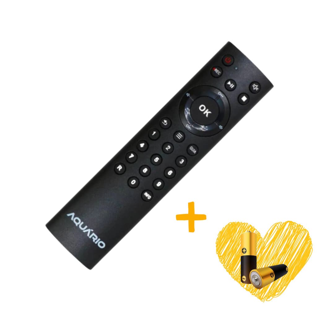 Controle Compatível com Aquario DTV-9000 | Compativel | Reposição | Universal com Pilhas