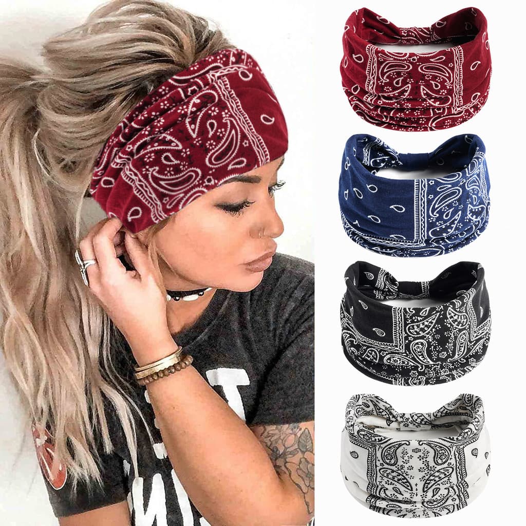 Faixa de Cabelo Esportiva Vintage para Mulheres, Absorvente de Suor, Elástica de Algodão, Novo Acessório de Cabelo