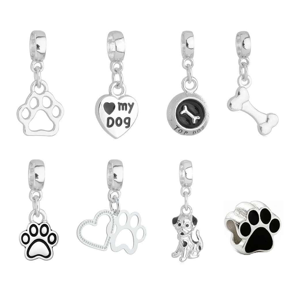 Berloques Cachorro Dog Pet Banhado a Prata 925