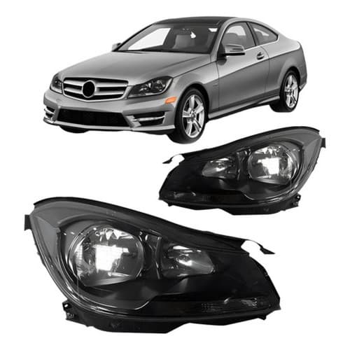 Par Farol Mercedes Classe C 2012  A 14 Máscara Negra S Xênon