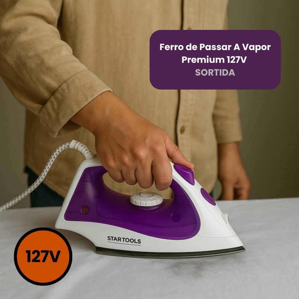 Ferro de Passar A Vapor Premium 127V - Roxa