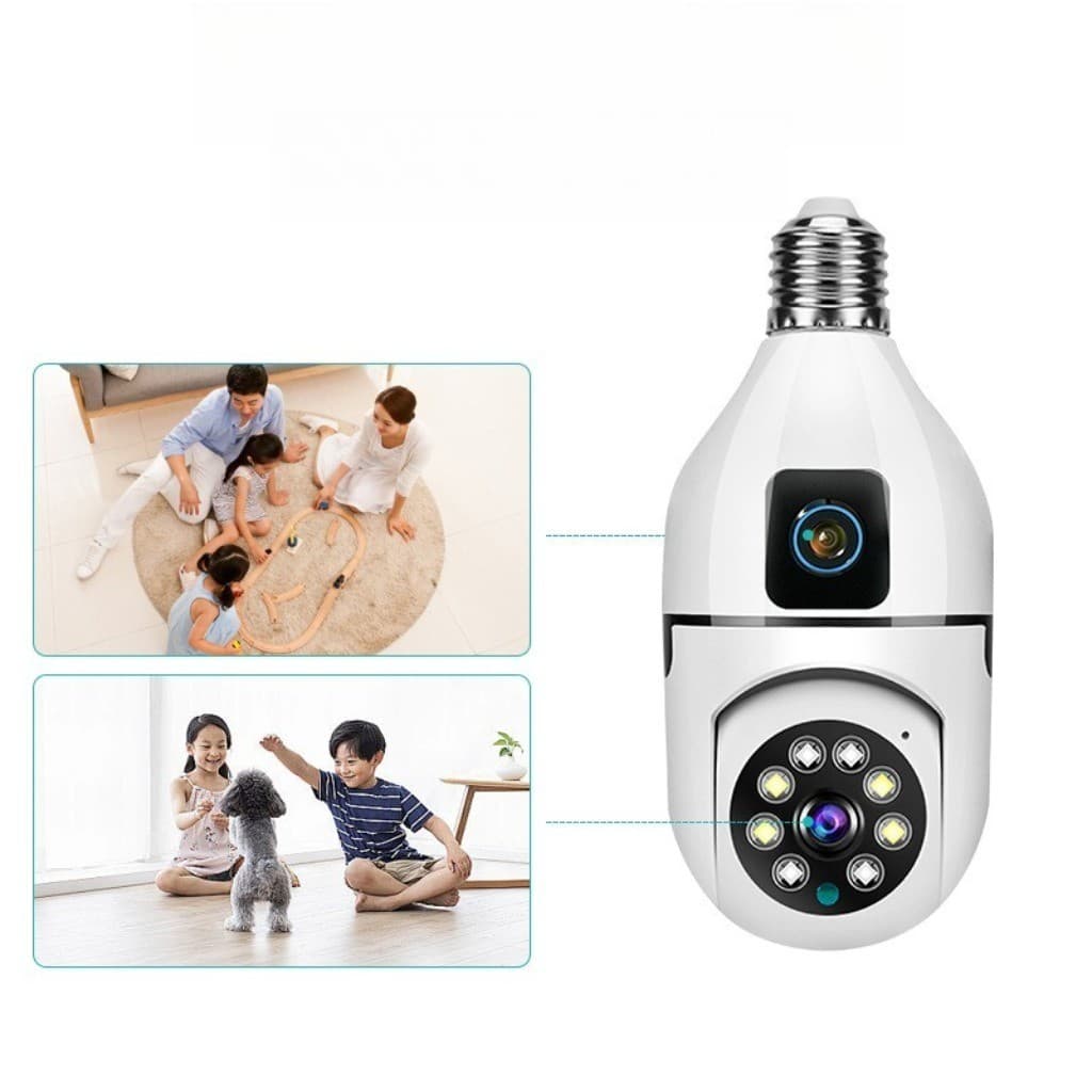 Câmera de rede de lente dupla HD WiFi com função de visão noturna