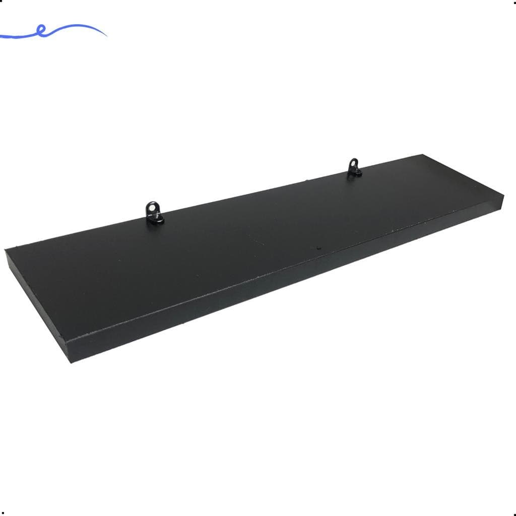 1 Prateleira Preta 40X10 Com Suporte Flutuante Mdf  Organizadora Decoração Cozinha Quarto Banheiro