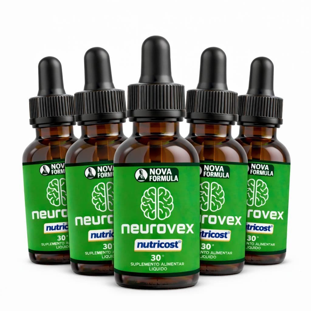5x Neurovex 30 ml Foco Memoria e Concentração Uso Diário Envio Rápido