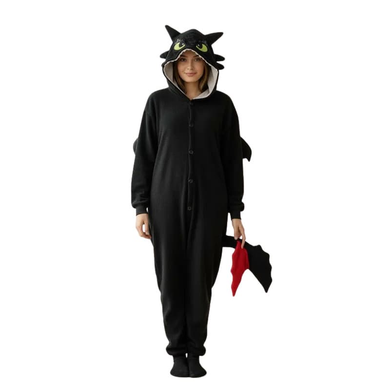 Pijama Dragão Banguela Macacão unissex Adulto ou Infantil Cosplay Confortável