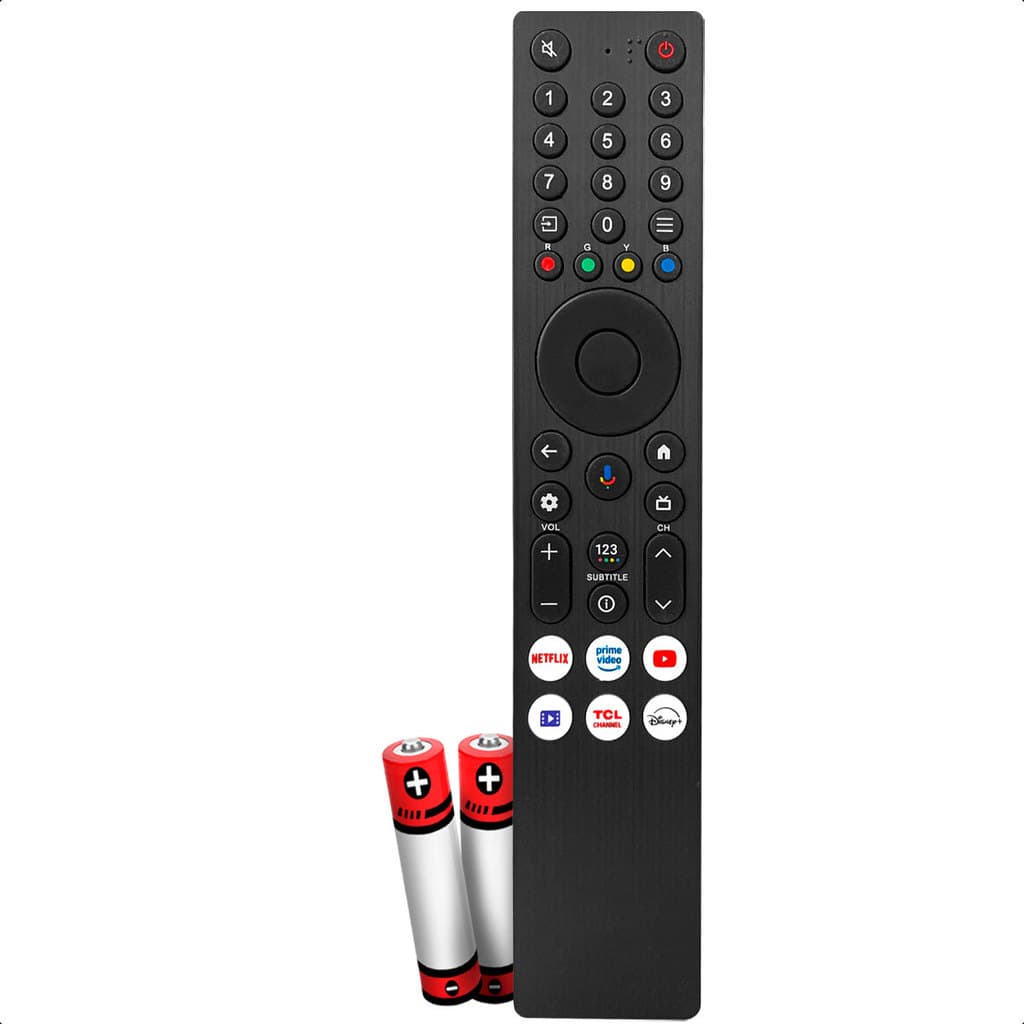 Controle Remoto Compátivel com TCL com Google Assistente + Atalhos Netflix/Prime Video/YouTube