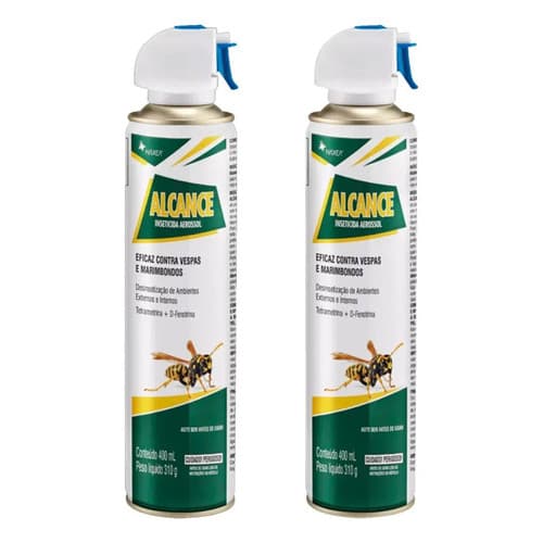 Alcance Insetos Mata Vespas Marimbondos  e Mamangava Kit 2 X 400 Ml Haxia