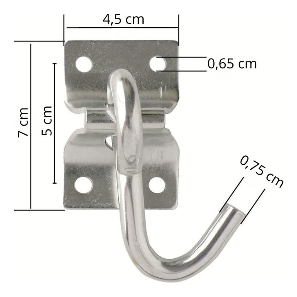Kit Gancho De Rede Inox 304, Paraf E Bucha Reforçado P/200kg Inox Gancho De Rede Inox