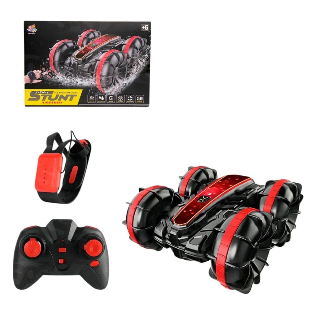 Carrinho Controle Remoto Á Prova Dágua Anfíbio Stunt Car