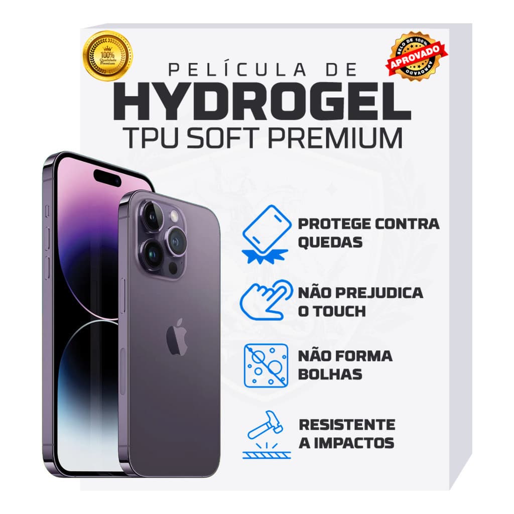 3 Películas Hidrogel Fosca Antirreflexo para iPhone 14 Pro Max, 14 Pro e 14 Plus – Proteção, Toque Sensível e Sem Bolhas
