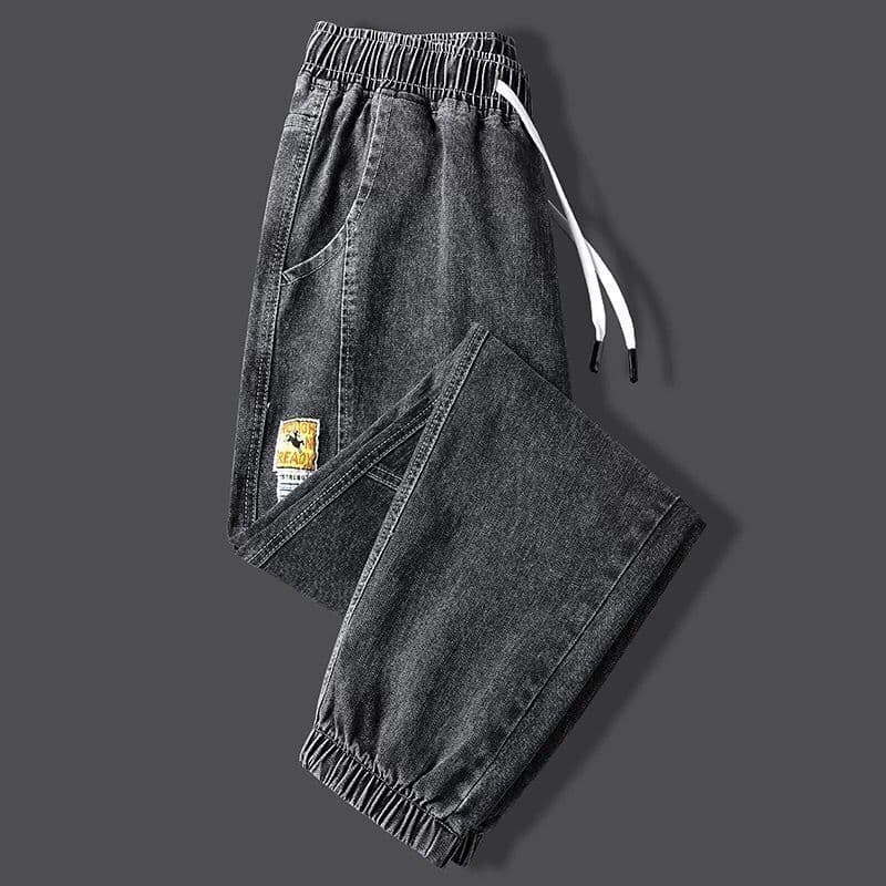 Calças de brim masculinas outono inverno rua Wear solto Harem calças masculinas 2024 novo estilo cintura elástica calças