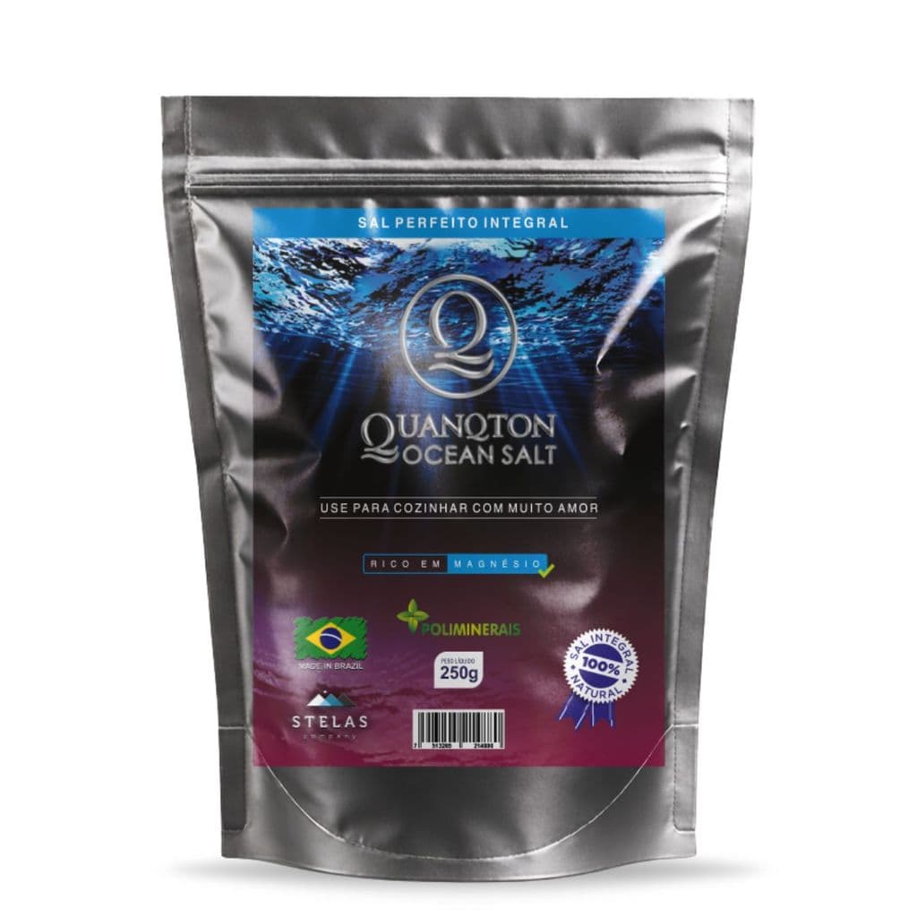 Sal Marinho Integral de 250g Natural Moído Quanqton Ocen Salt