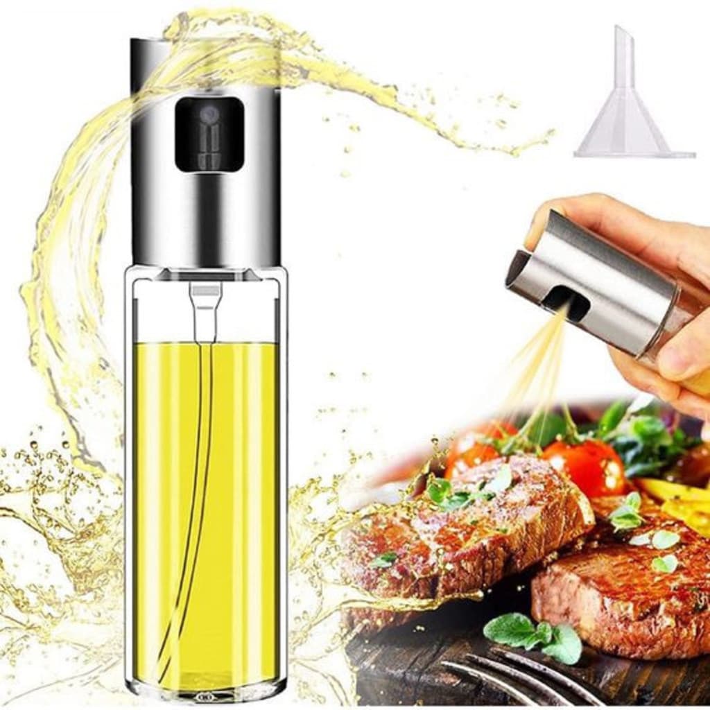 Spray Borrifador Azeite Vinagre Vidro 100ml Pulverizador Manual Para Óleo Air Fryer Churrasqueira Cozinha Gourmet