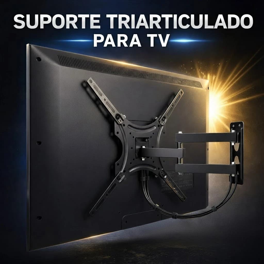SUPORTE PARA TV TRIARTICULADO  16" 32" 40" 42" 47" 50" 55" LED LCD OLED AJUSTÁVEL REFORÇADO COM KIT FIXAÇÃO