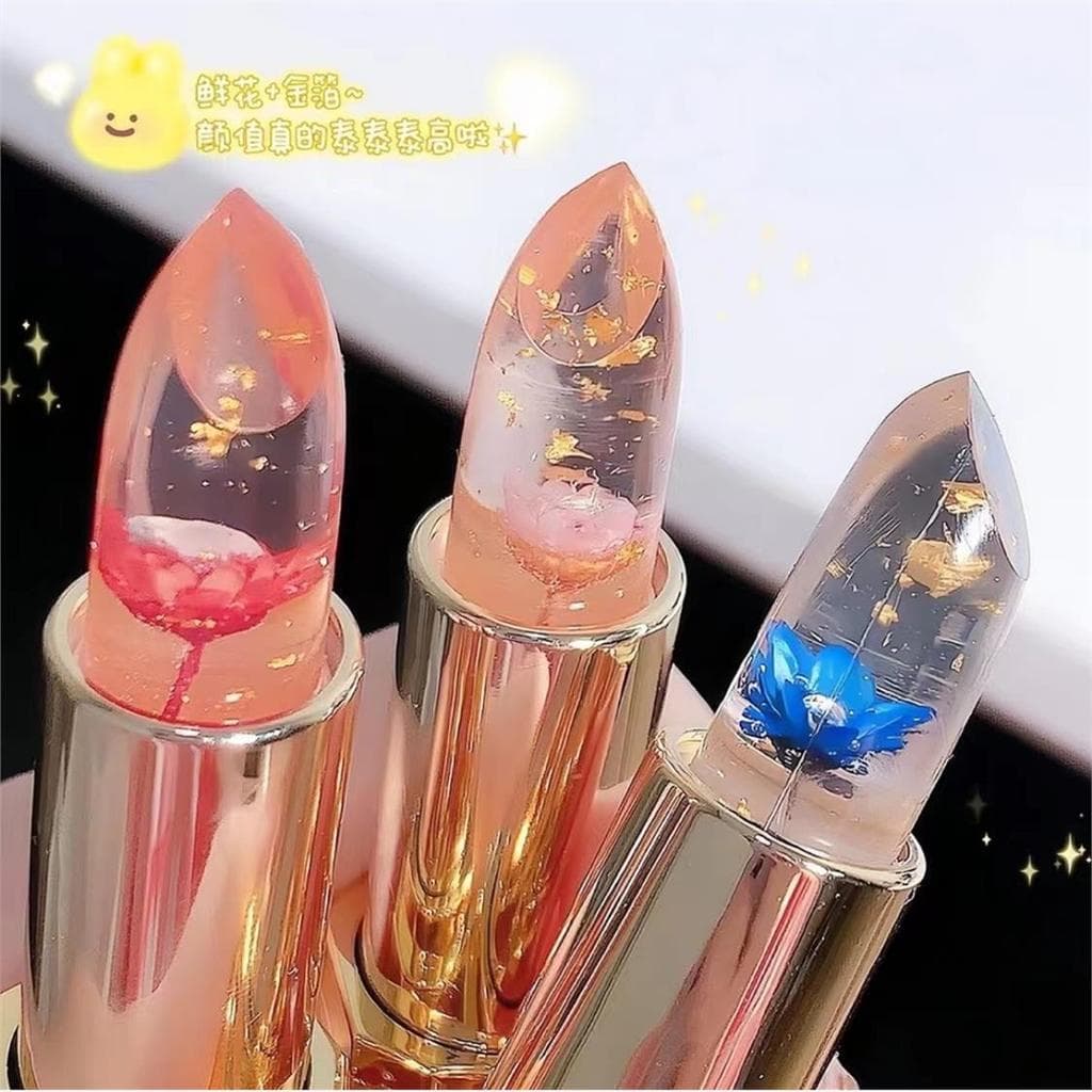 [Milhas pessoas mil mudanças] Petal Jelly Batom que muda de cor Feminino Hidratante Hidratante Temperatura de longa dura