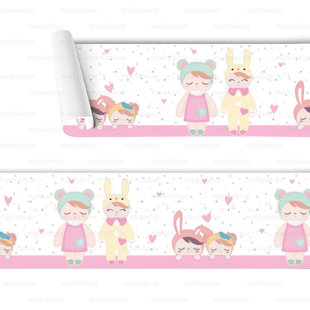 Faixa Adesivo de Parede Infantil Boneca Metoo Papel De Parede Infantil Decoração Para Quarto Menino