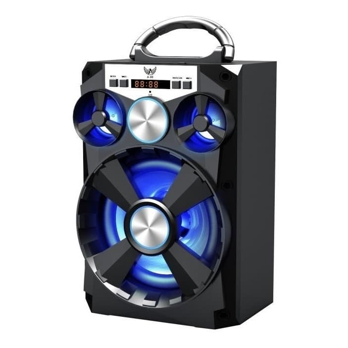 Caixa De Som Altomex A-80 Preta Bluetooth Am Fm Pendrive Cor Cartão Preto