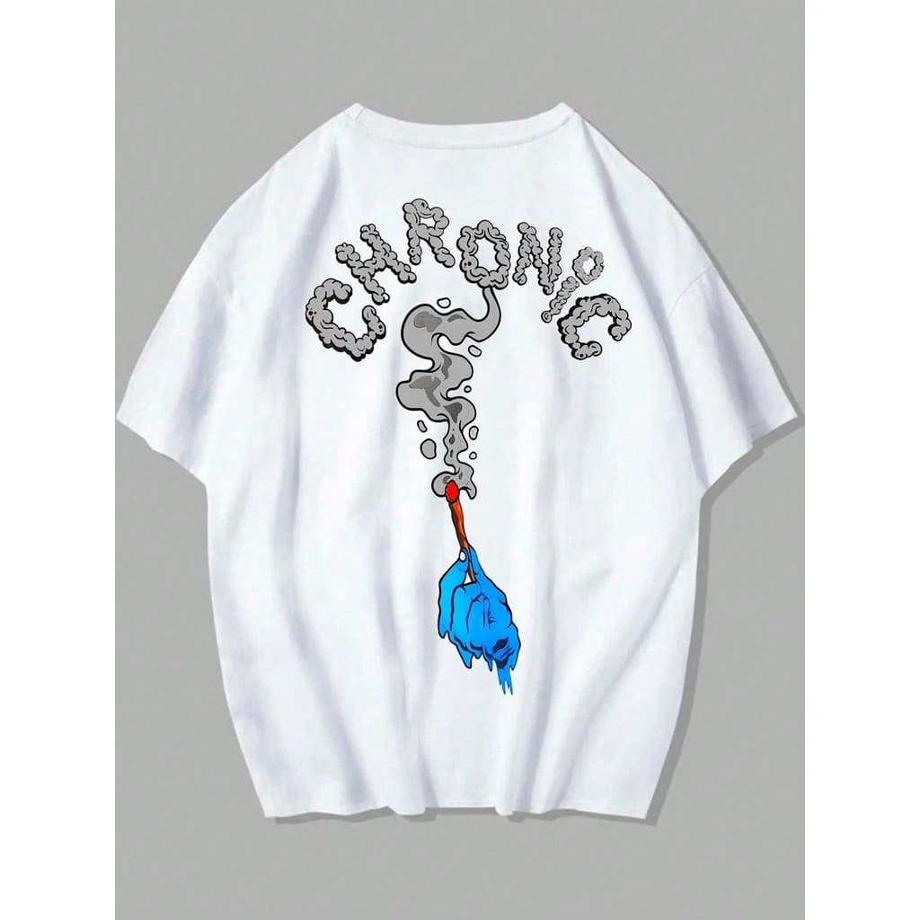 Camiseta Estampada Charonic Fumaça Oversized Unissex 100% Algodão Lançamento Streetwear Envio Rapido