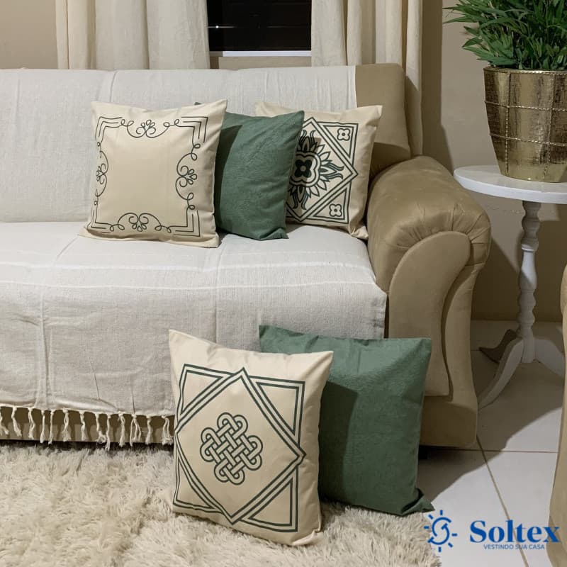 Kit com 5 capas p\ Almofadas Aveludadas de Sofá Decorativas com Zíper Toque macio