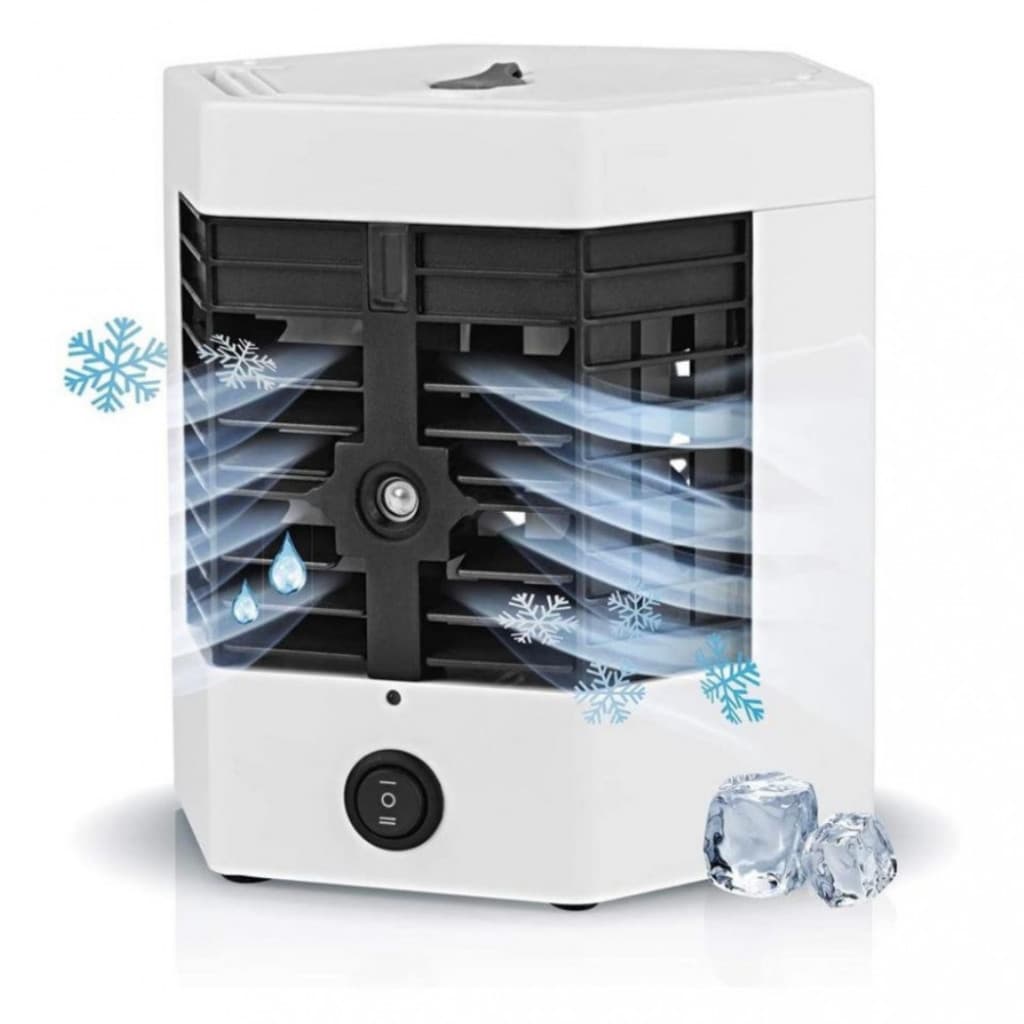 Mini Ar Condicionado Climatizador Usb Portátil Umidificador Cor Branco E Cinza Voltagem 110V SW