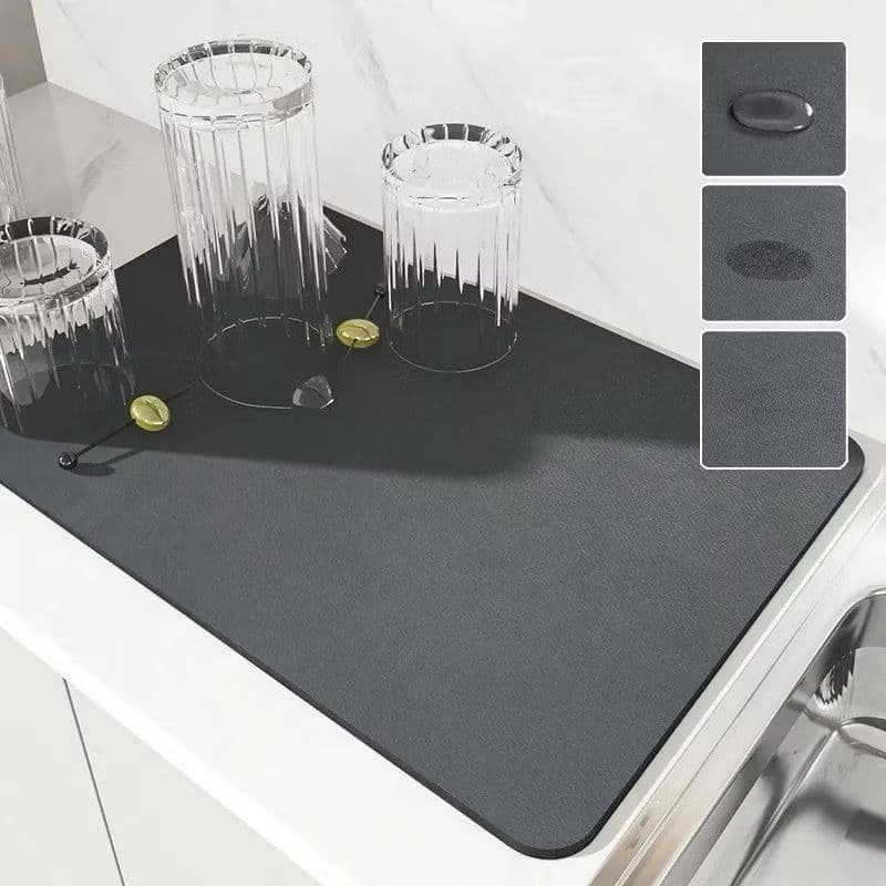 Tapete Escorredor de Louça Super Absorvente Antiderrapante para Pia Bancada Cozinha Secagem Rápida 30x40cm, 40x50cm
