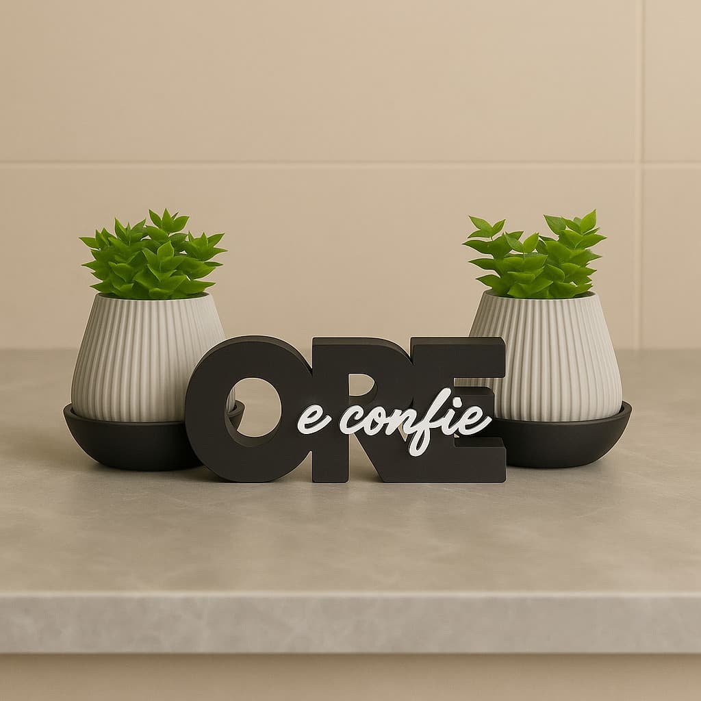 Vaso Decorativo com Palavra Ore e confie super resistente, alta qualidade Decoração BIG Bricks jesus