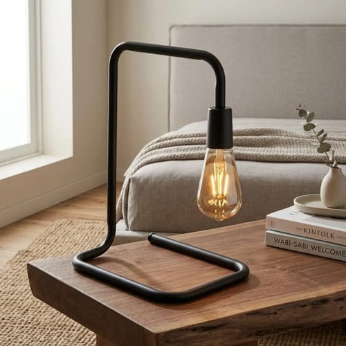 Luminária De Mesa Abajur Minimalista Moderno Zarodecor