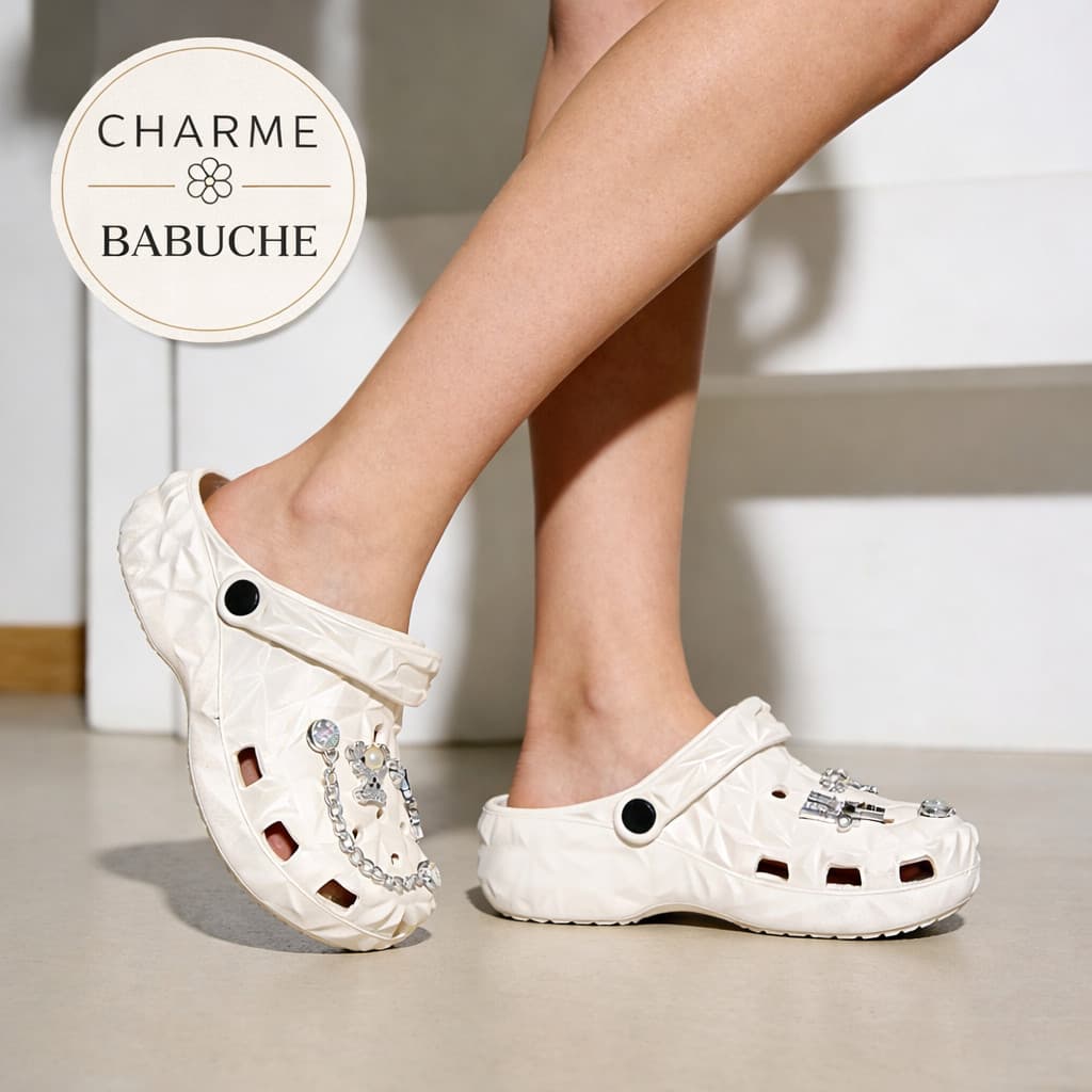 Babuche Feminino em EVA com Apliques Decorativos (Envio Aleatório), Leve, Confortável e Antiderrapante para Uso Diário